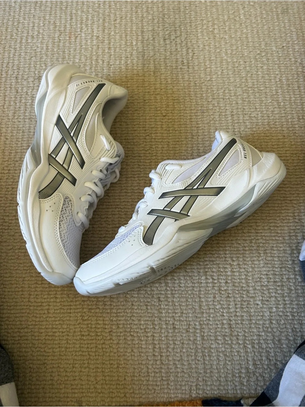 ASICS Women's White Mesh Athletic Sneakers with Subtle Black Accents